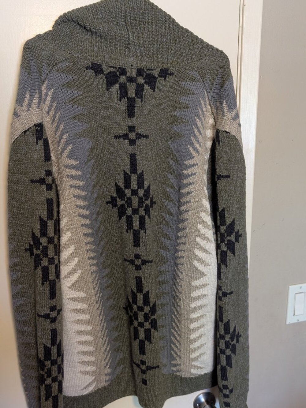 Lucky Brand Men’s XL Southwestern Shawl Collar Cardigan Sweater